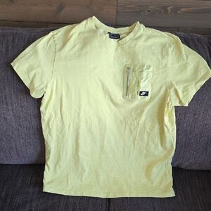 Nike Men's Bright Yellow Tee with Zipper Pocket